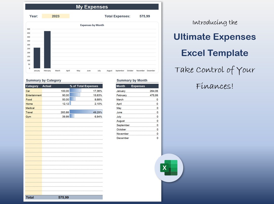 Expense Tracker Excel Expense Tracker Template Spending - Etsy
