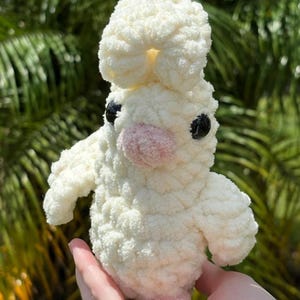 Realistic Cockatoo Bird Crochet Amigurumi Stuffed Animal Collectible Toy
