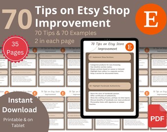 Guida al miglioramento del negozio Etsy: 70 consigli per far schizzare alle stelle le vendite (PDF)