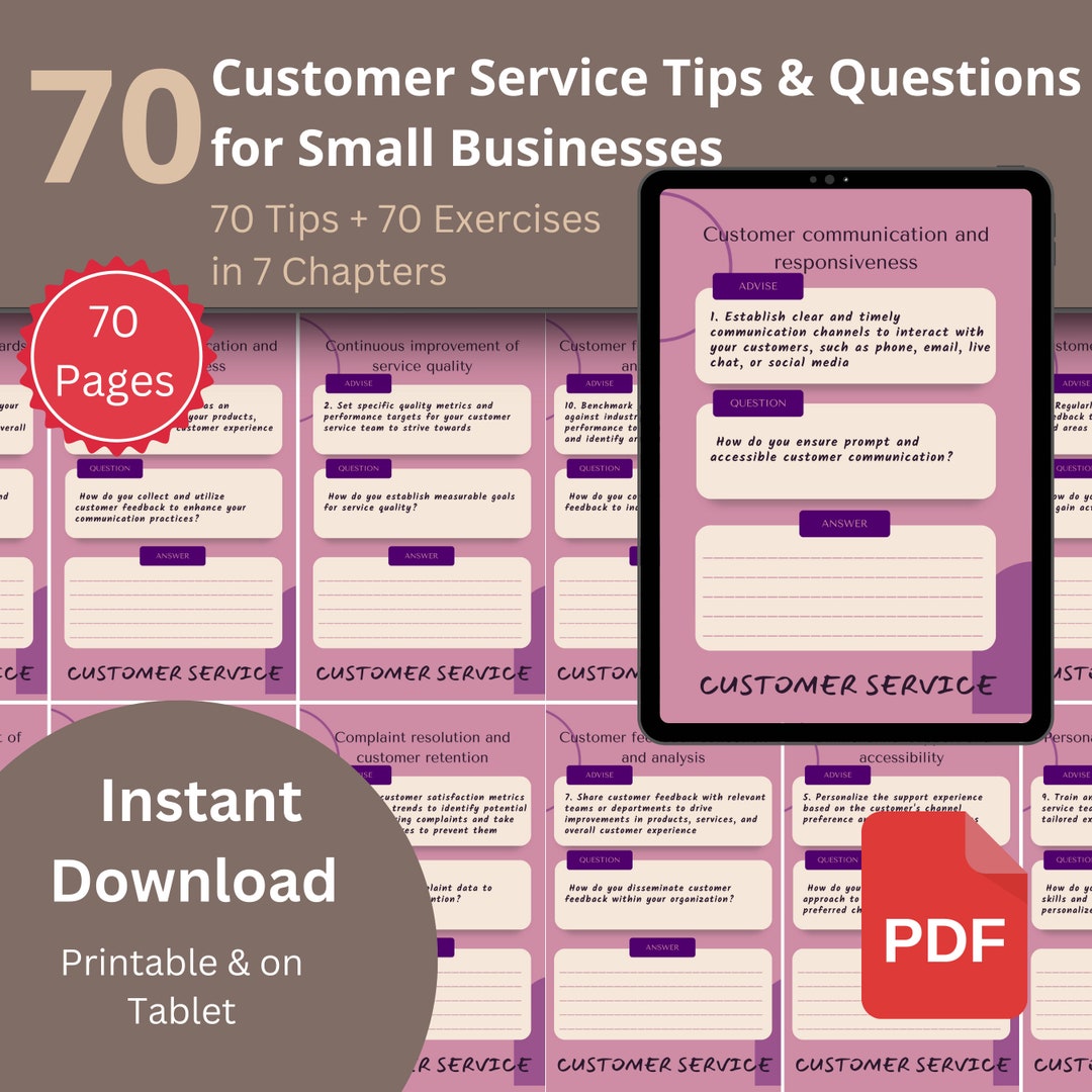 Improving Custmer Service Example.pdf 70 Customer Service Exercises: Small Business Improvement (PDF) - Etsy