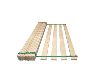 King 5ft Wooden Replacement Solid Pine Flat Bed Slats Webbed Set 1515mm - CUSTOM SIZES AVAILABLE