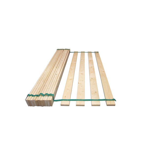 King 5ft Wooden Replacement Solid Pine Flat Bed Slats Webbed Set 1515mm - CUSTOM SIZES AVAILABLE