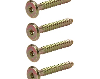 60mm Furniture Wood/Timber Connector Screws Hex Drive Steel Flat Head Set of 4