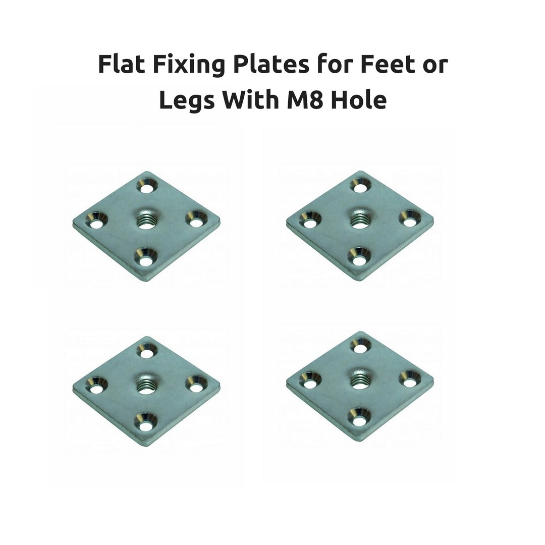 M8 Furniture Fixing Plates Flat Design Ideal to Attach Furniture Feet