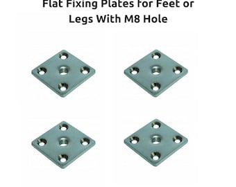 M8 Furniture Fixing Plates Flat Design Ideal to Attach Furniture Feet or Table Legs