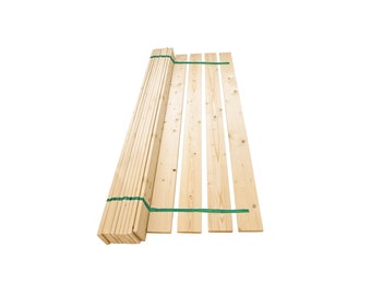 Super King 6ft Wooden Replacement Solid Pine Flat Bed Slats Webbed Set 1825mm - CUSTOM SIZES AVAILABLE