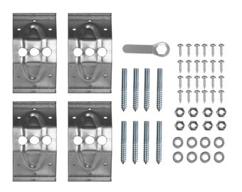 Table Corner Brackets Braces Heavy Duty 100mm Complete Set With Spanner…