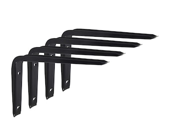 Mercury Shelf Brackets Wall bracket Supports Shelving  Steel -125mm x 146mm- BLACK - Made from Steel - Powder Coated