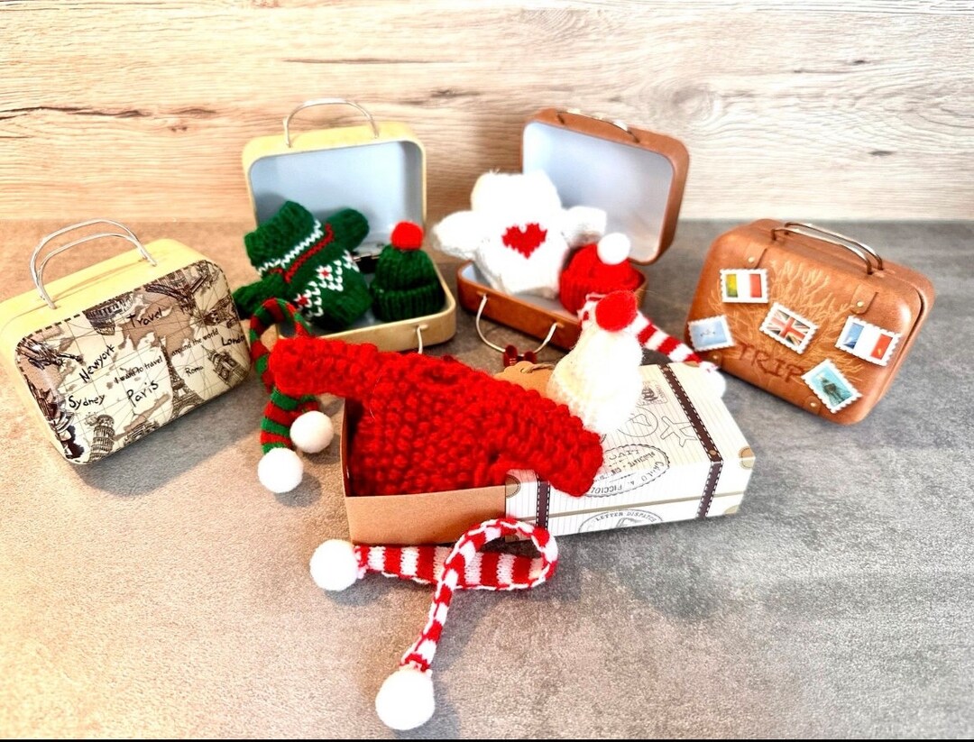 12 Stück Mini Weihnachtsschals Für Puppenhaus - Gestrickte Schneemannschals | Deko Für Puppen & Haustiere