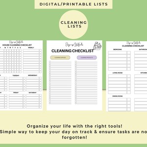 Housekeeping Cleaning Checklists House Cleaning Organizer Home Cleaning  Schedule Cleaning To Do Lists Digital Printable Cleaning Lists