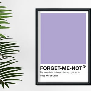 Gepersonaliseerd nuchter cadeau, DIGITAAL BESTAND, Pantone, alcoholherstel, nuchter cadeau, Teetotal Card, Nuchterheidscadeaukaart, Sober jubileum, AA-cadeau