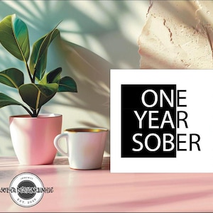 Ein Jahr nüchtern Karte,Alkoholfrei,Soberversary,Sober Sista,Sucht Hilfe,Nüchternheit Karte,Teetotal,Nüchtern Geburtstag,mit dem Trinken aufhören,Genesung