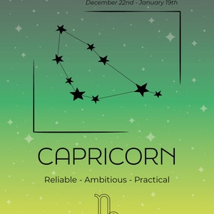 Wydruk znaku zodiaku | Plakat zodiaku | Wydruk horoskopu | Sztuka ścienna astrologii | Wydruk zodiaku | Prezenty zodiaku | Wydruk 8x10 cali | Wydruk 12x16 cali