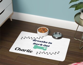 Tappetino per animali domestici - Tappetino in silicone personalizzato, impermeabile per ciotola per cani, antiscivolo, divertente accessorio da cucina per cani, facile da pulire