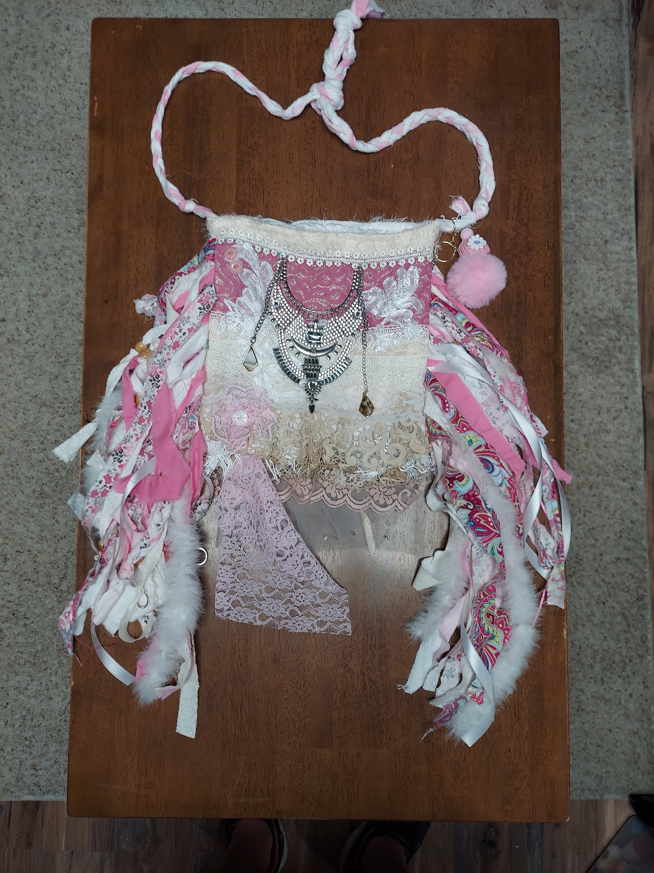 Pink Boho Purse, Vintage, Handmade, Jewelry, Crossbody, Upcycled - Etsy