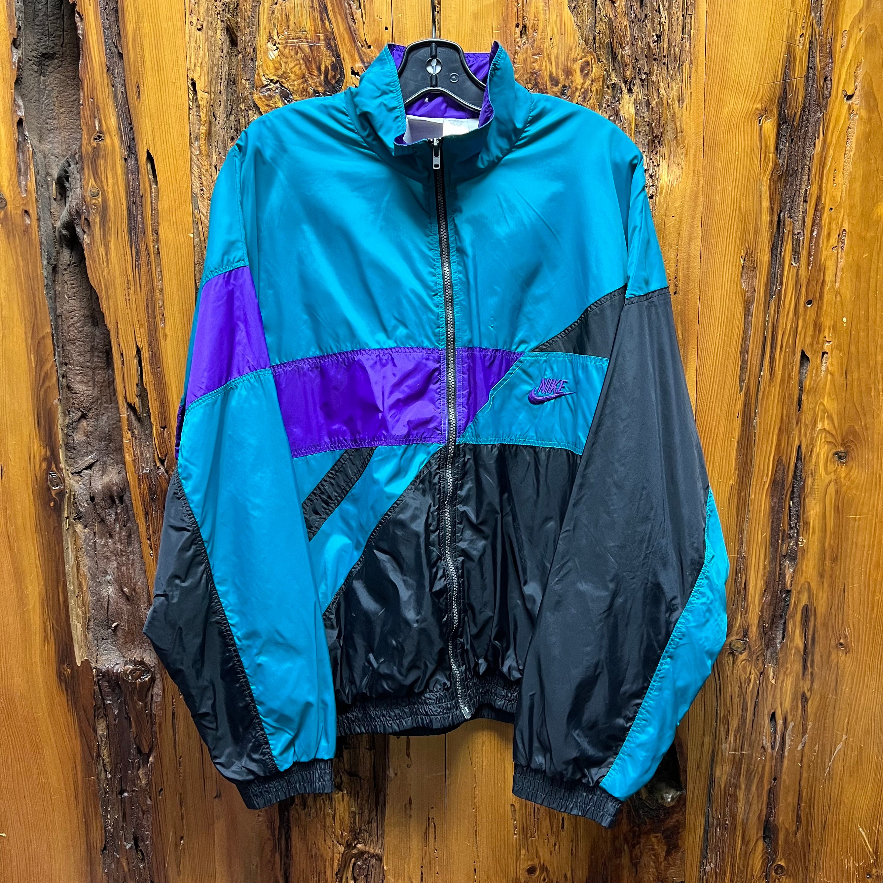 Purple and teal windbreaker shop