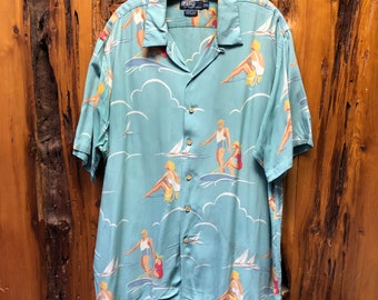 Vintage 90s Men's Polo Ralph Lauren Tropical Vintage Button Down Shirt Size XL