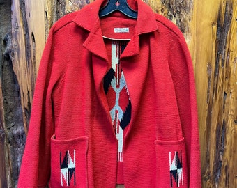 Vintage 40s El Grandee Fred Harvey Aztec Southwest Wool Chimayo Jacket