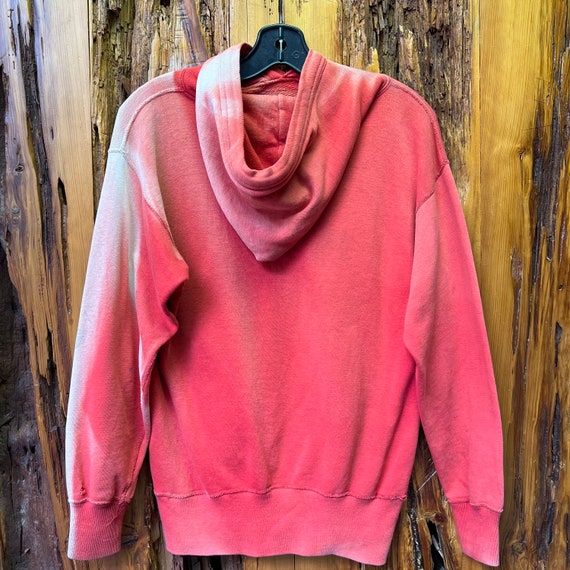 Vintage 50s Sun Faded Blank Red Hoodie Size M - image 2