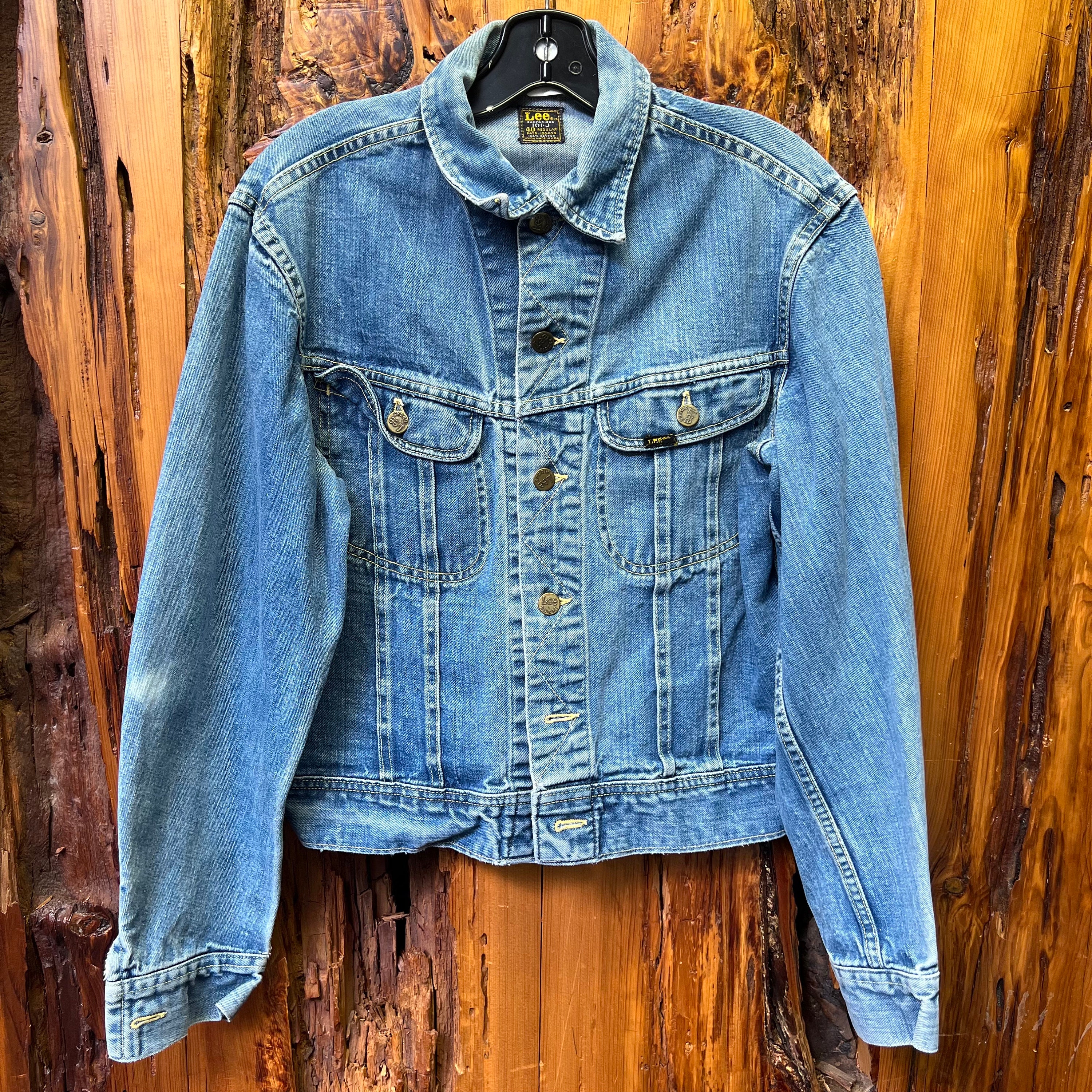 Vintage 70s Lee 101-J Rider Sanforized Western Denim Jacket Size 