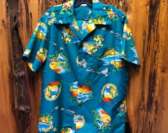 Vintage 80s Made In Hawaii Button up Shirt Size XXL