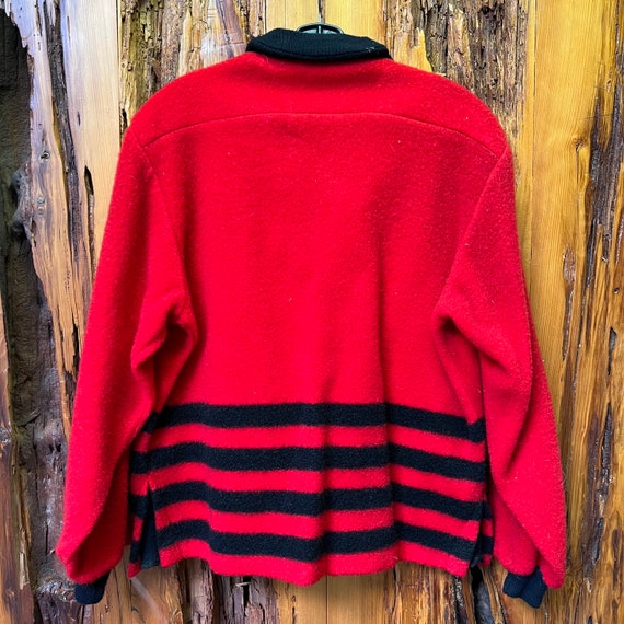 Vintage 60s Mcgregor Red Half Zip Fleece Sweater … - image 2