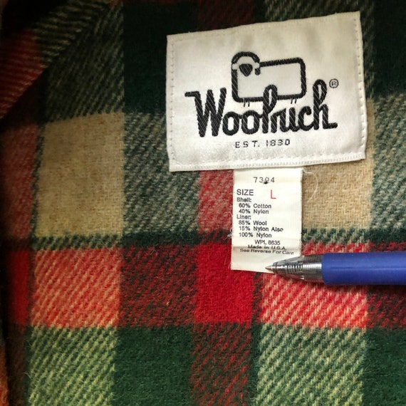 Vintage 90s Woolrich Hooded Khaki Long Barn Wool … - image 4