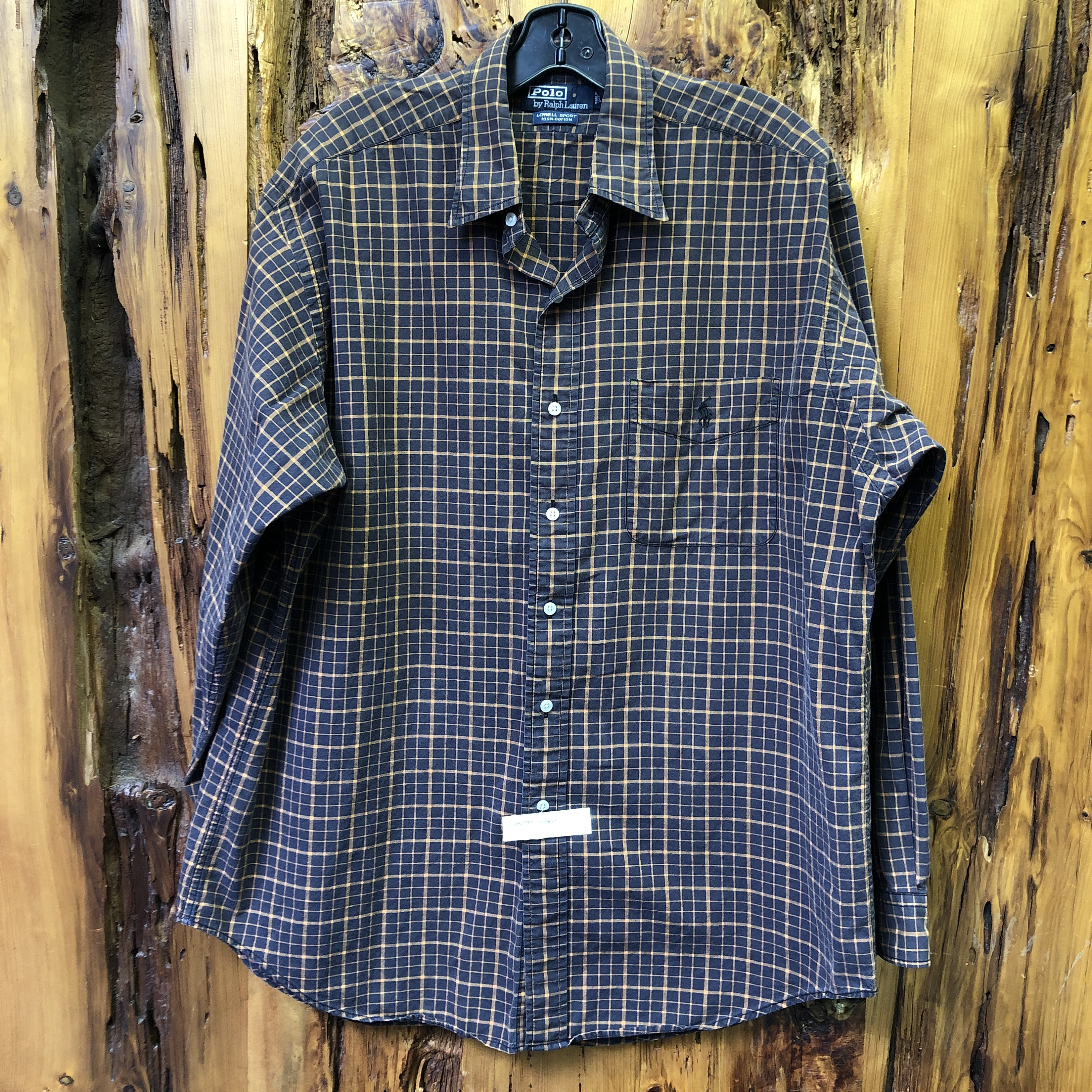 POLO RALPH LAUREN◇ネルシャツ/90s/LOWELL SPORT/L/コットン/GRN  