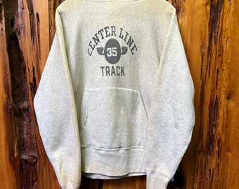 Vintage 60s Champion Reverse Weave Center Line Track Hoodie Size L