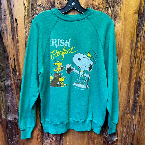vintage années 90 Snoopy Irish Crewneck Sweatshirt Taille L