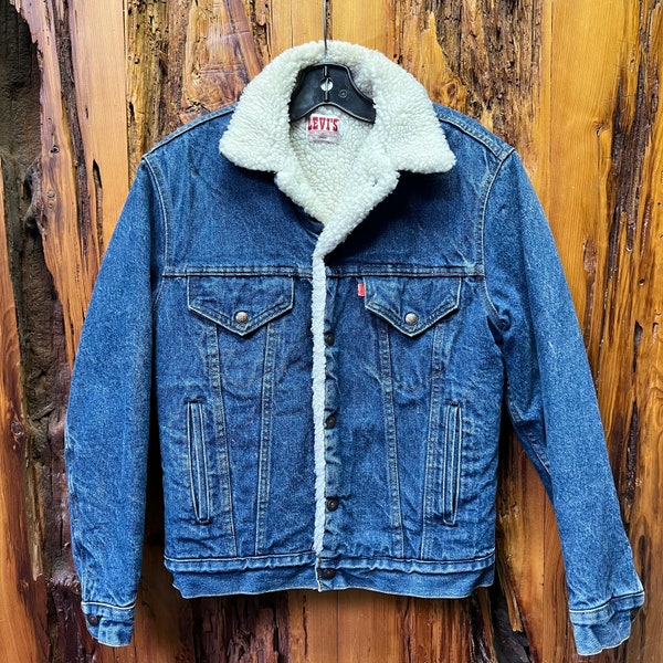 Vintage Levi's Sherpa Lined Denim Jacket Size 34R