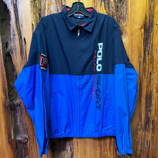 vintage années 90 Polo Sport Ralph Lauren Wind Breaker Veste Taille L