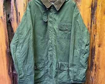 Vintage 70s Polo Ralph Lauren Waxed Cotton Oilcloth Hunting Jacket Size L