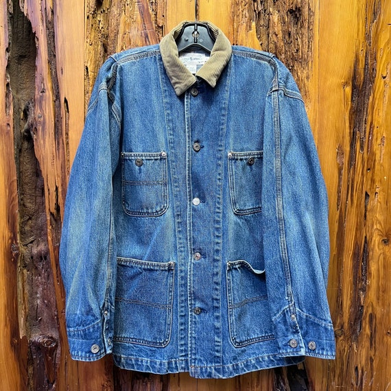 Vintage 80s Polo Ralph Lauren Denim Chore Jacket Size L 