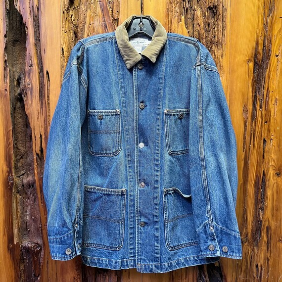 Vintage 80s Polo Ralph Lauren Denim Chore Jacket Size L 