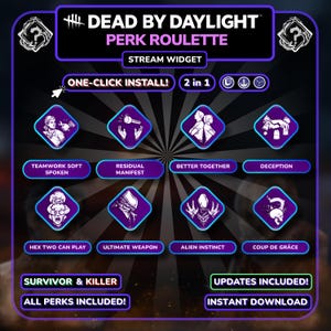 Random DBD Perk Roulette Widget | Animated Randomizer for Dead by Daylight | Twitch StreamElements OBS