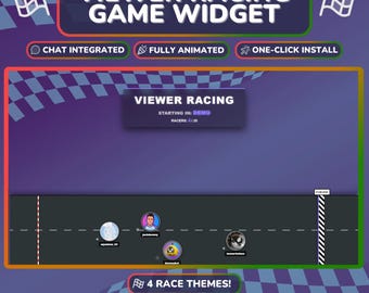 Viewer Racing Game Widget for Twitch | Interactive Stream Overlay | 4 Background Options | Customizable | StreamElements