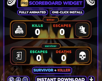 Animated DBD PRO Scoreboard Widget for StreamElements/OBS (Win/Loss Tracker/Counter)