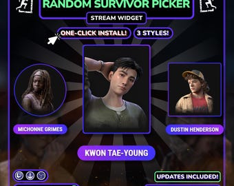 Random DBD Survivor Picker Widget | Animated Randomizer for Dead by Daylight | Twitch StreamElements OBS