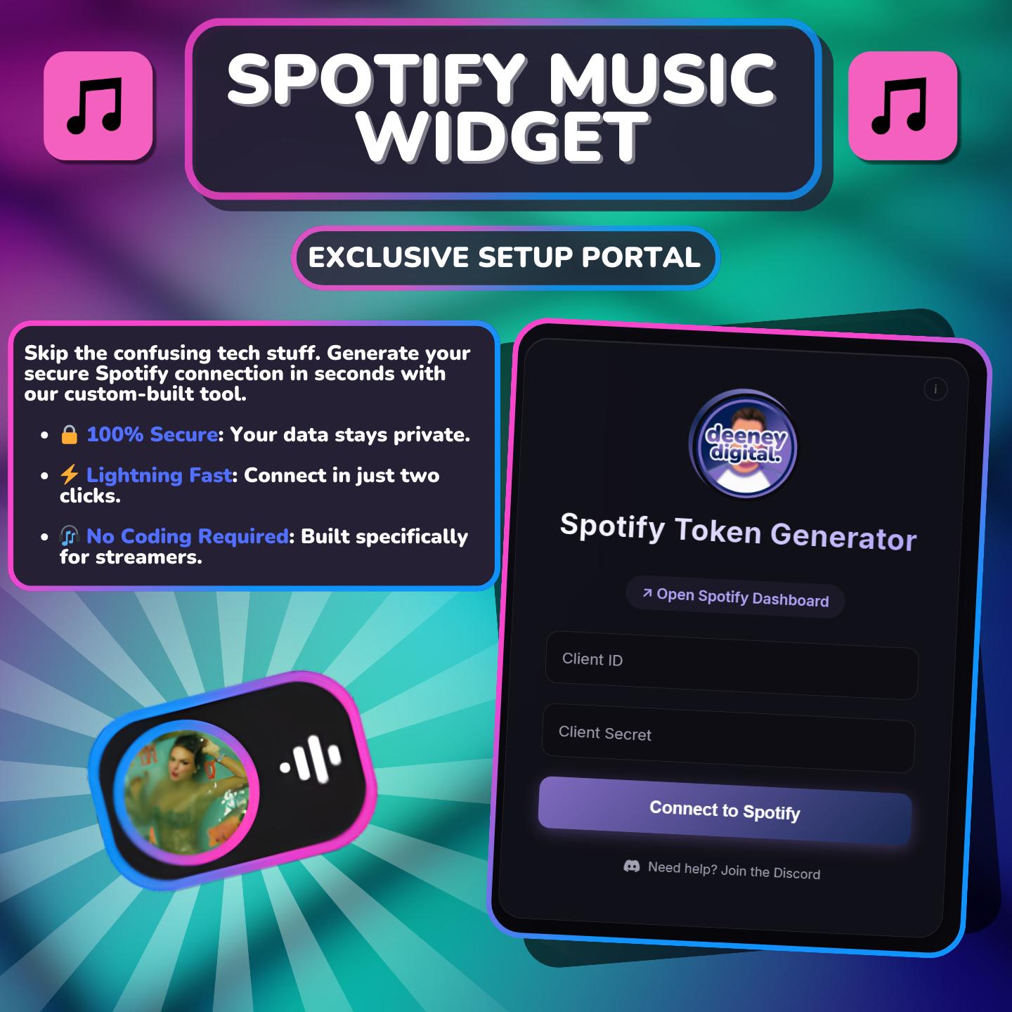 Animated Spotify Music Widget | Twitch, Streamelements, OBS | Music ...