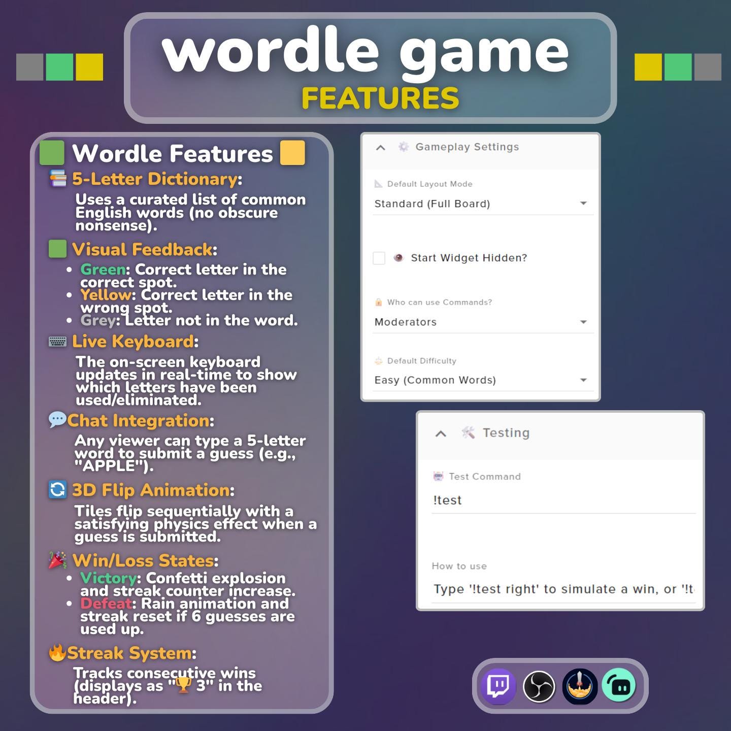 Wordle Game Widget for Twitch Stream | Chat-controlled Word Puzzle Game ...