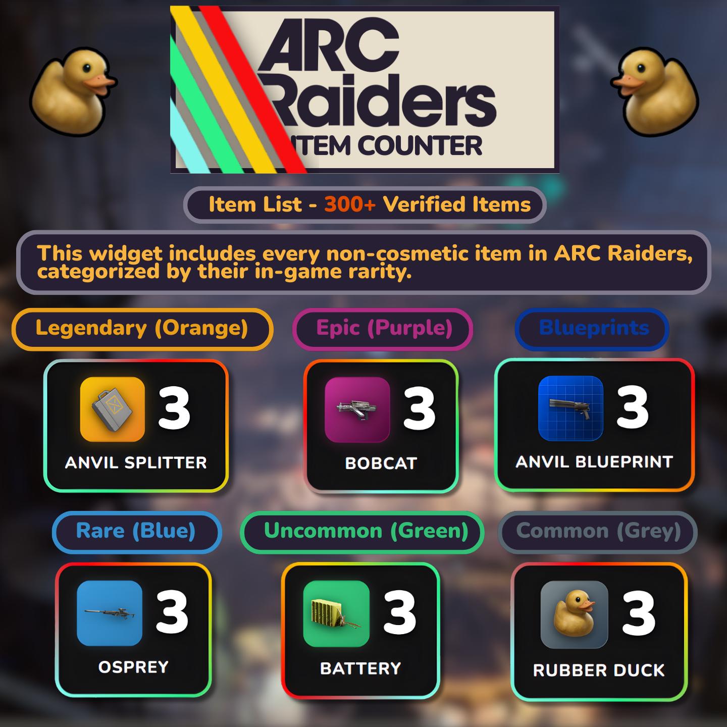 Animated Arc Raiders Loot Tracker - 300+ Items, Auto-save, Chat ...