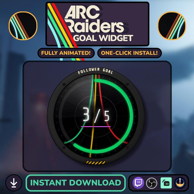 Animated Radar Goal Widget - Arc Raiders Style - Tactical Sci-fi HUD ...