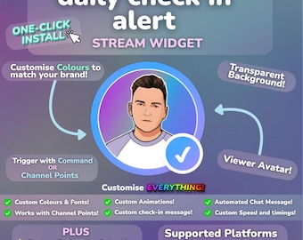 Twitch Check-In Stream Widget | Loyalität & Chat Streak Alarm