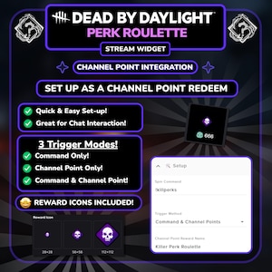 Random DBD Perk Roulette Widget | Animated Randomizer for Dead by Daylight | Twitch StreamElements OBS image 2