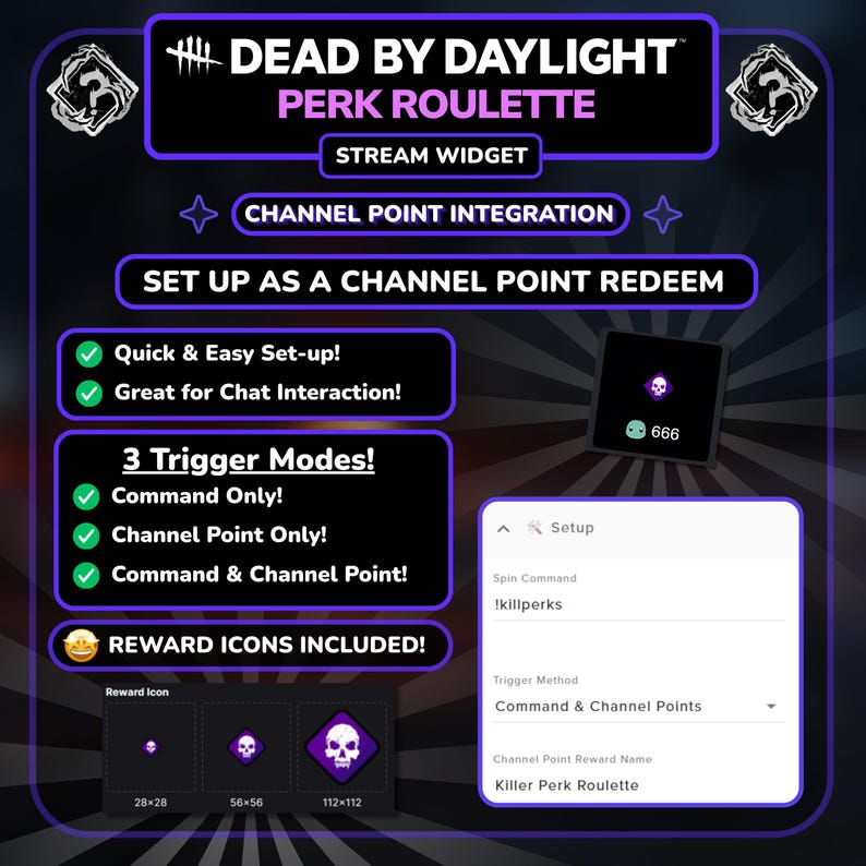 Random DBD Perk Roulette Widget | Animated Randomizer for Dead by Daylight | Twitch StreamElements OBS image 2