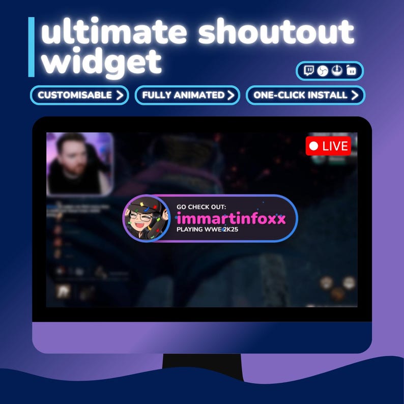 Ultimate Twitch Shoutout Widget | Animated Stream Alert | Chat Command ...