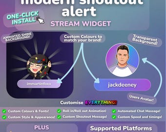 Modern & Minimal Shoutout Widget with Chat Message
