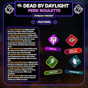 Random DBD Perk Roulette Widget | Animated Randomizer for Dead by Daylight | Twitch StreamElements OBS image 4