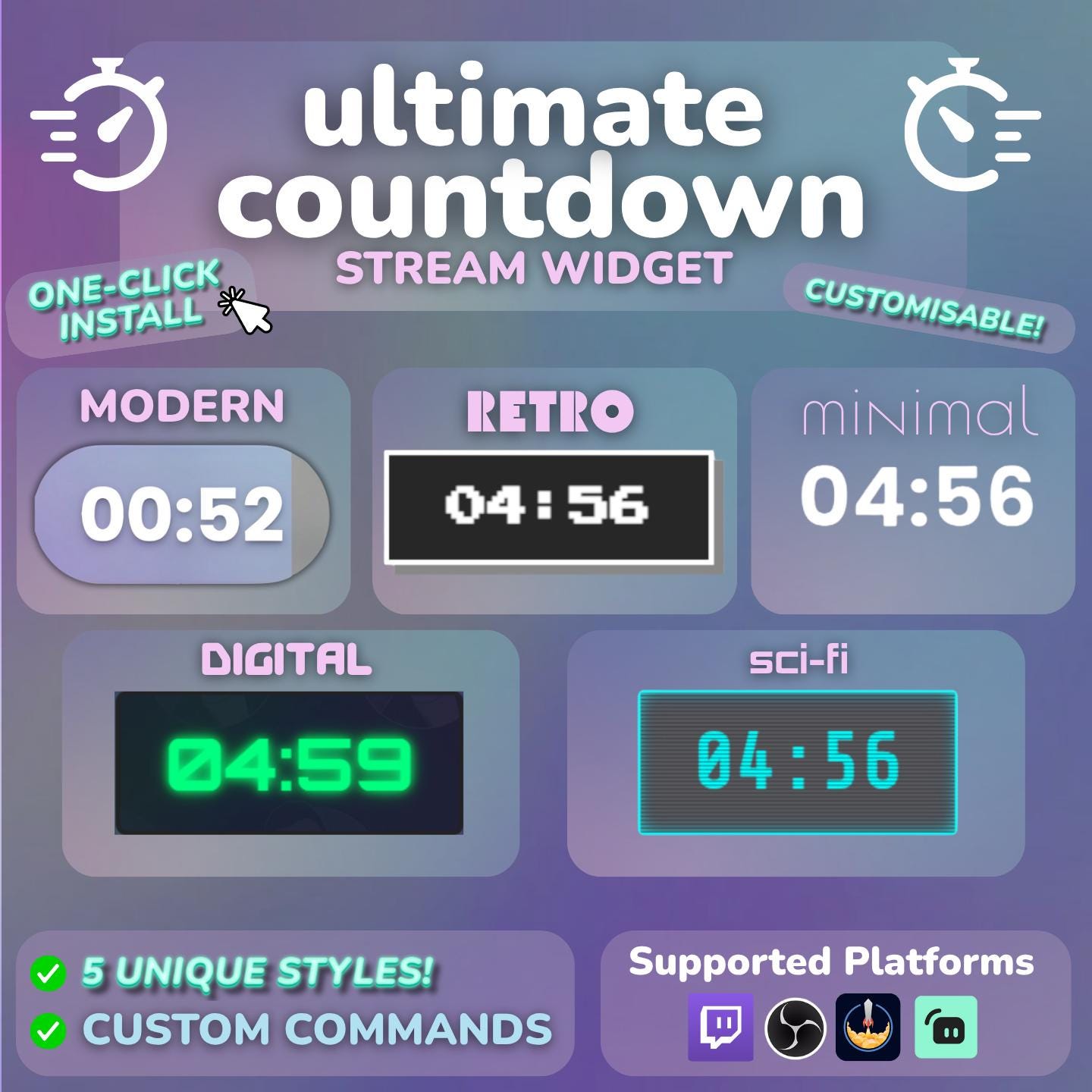 Nye countdown clocks - Etsy België, image size:1440x1440